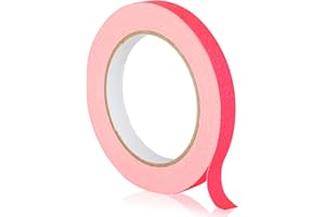 G GEYYANG GEYYANG Fluorescent Gaffers Tape,Pink Spike Tape 1/2 inch x 20 Yards, Black Light UV Reactive, Multipurpose Bright Colors Neon Gaff for Stage Marking, Party and Art Crafts