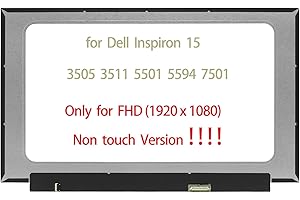DAPLINNO 15.6" Replacement for Dell Inspiron 15 3505 3511 5501 5594 7501 LP156WFD (SP)(K1) LP156WFD-SPK1 B156hak02.3 LCD Screen Replacement Display Panel FHD IPS in-Cell Touch 40 pin