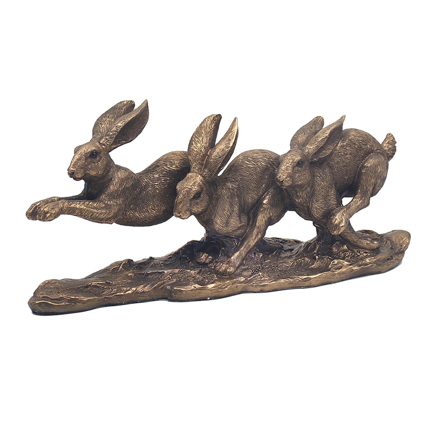 The Leonardo Collection Reflections Bronzed Hares Figurine For Home & Office | Home Decor Ornaments Gift For Women & Men | Beautiful Figurine For Indoor & Outdoor | Living Room Decor Ornaments