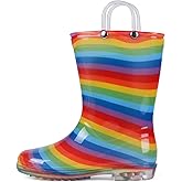 ANTLULU Kids Rain Boots Lightweight Waterproof Shoes with Easy-on Handles for Boys and Girls