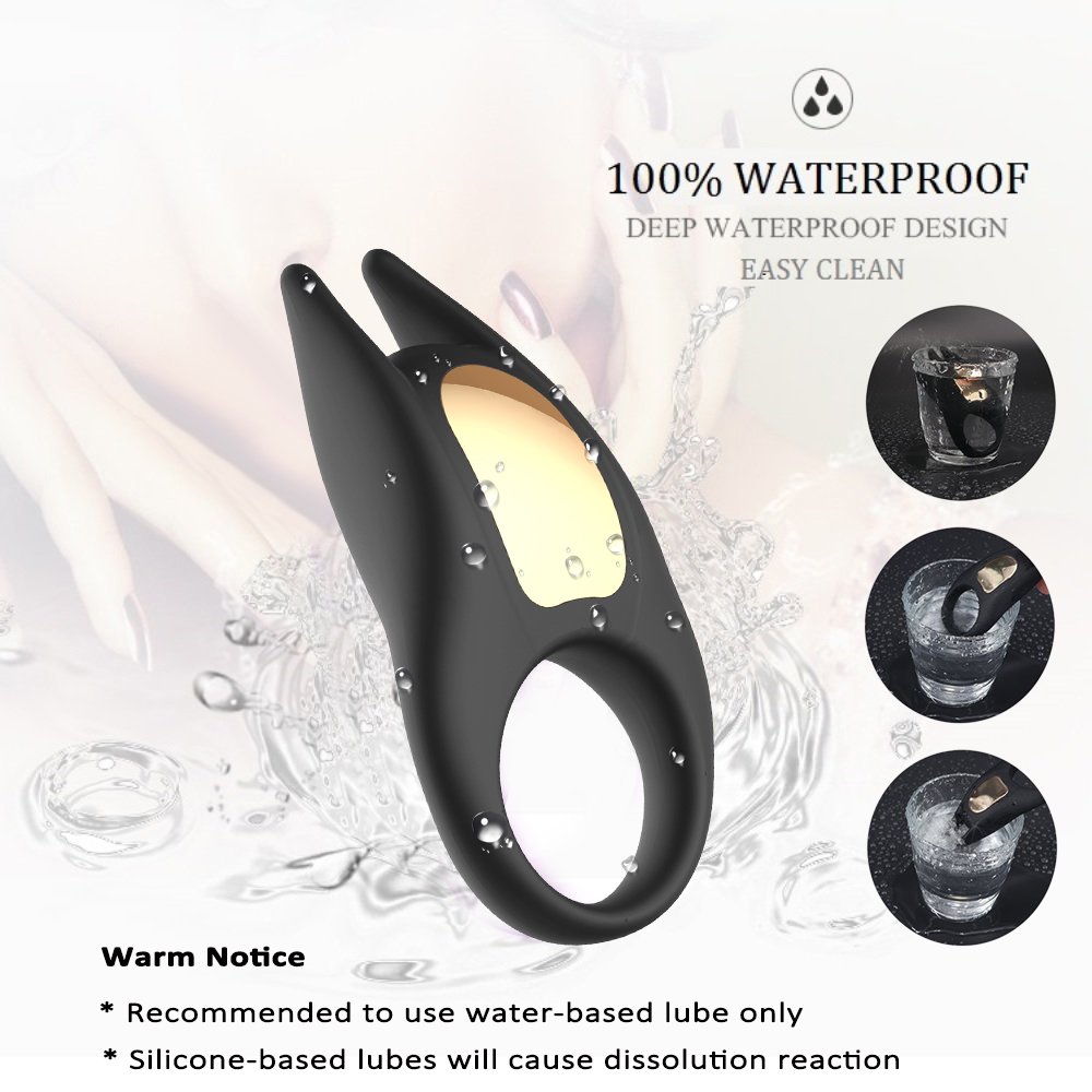 Penisring Vibratoren Silikon, James Love Cockring 10 Modi Vibration mit Mini Rabbit Vibratoren für sie Klitorisstimulator,100% Wasserdicht und Aufladbar, Perfekt Sexspielzeug für Paare, Sie und Ihn, Neues Jahr An,Valentinstag Geschenk