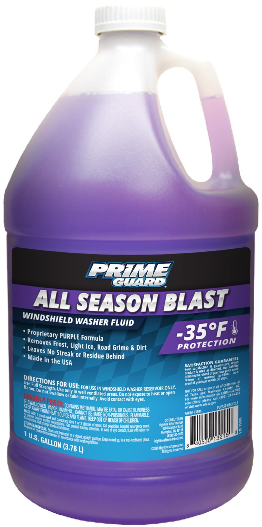 Prime Guard 93506 All Season Blast -35°F Windshield Washer Fluid - 1 Gallon (Pack of 6) Image