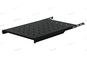 Raising Electronics Fixed Rack Server Shelf 1U 19 inch Shelves 4 Post Rack Mount Adjustable Deep for Network 30-35Inch Depth