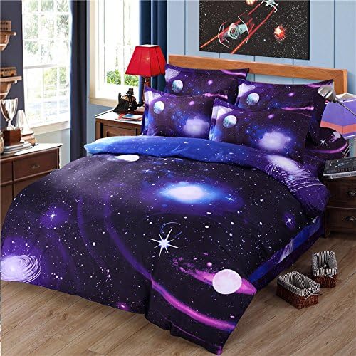 Moreover Bedding Collection, 3D Galaxy Printing Comfortable Soft Luxury Cotton Bedding Sets KING/QUEEN Size (QUEEN, 6)