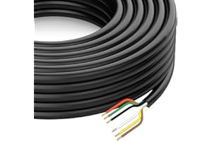 DOAUTO 50 Foot Heavy Duty 14AWG 6 Way Round Conductor Wiring RV Trailer Cord Harness Wire, 6 Individually Flexible PVC RV Tow Hitch Caravan Hook-Up Cable