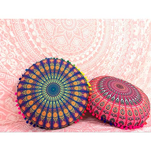 QCWN-Mandala-Pillow-Cover-Hippie-Mandala-Floor-Pillow-Cover-Cushion-Cover-Pouf-Cover-Round-Bohemian-Yoga-Decor-Floor-Cushion-CaseRed-15