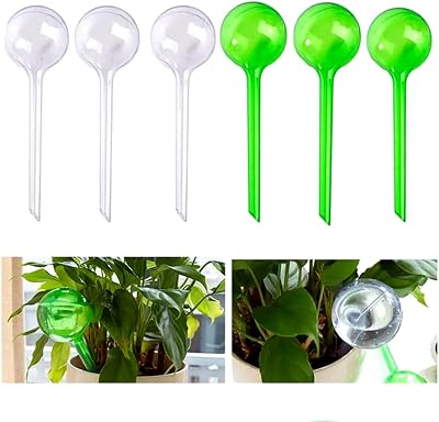 Himtop 6Pcs Plant Self Watering Bulbs 1.96 inch S PVC Drip Irrigation Green