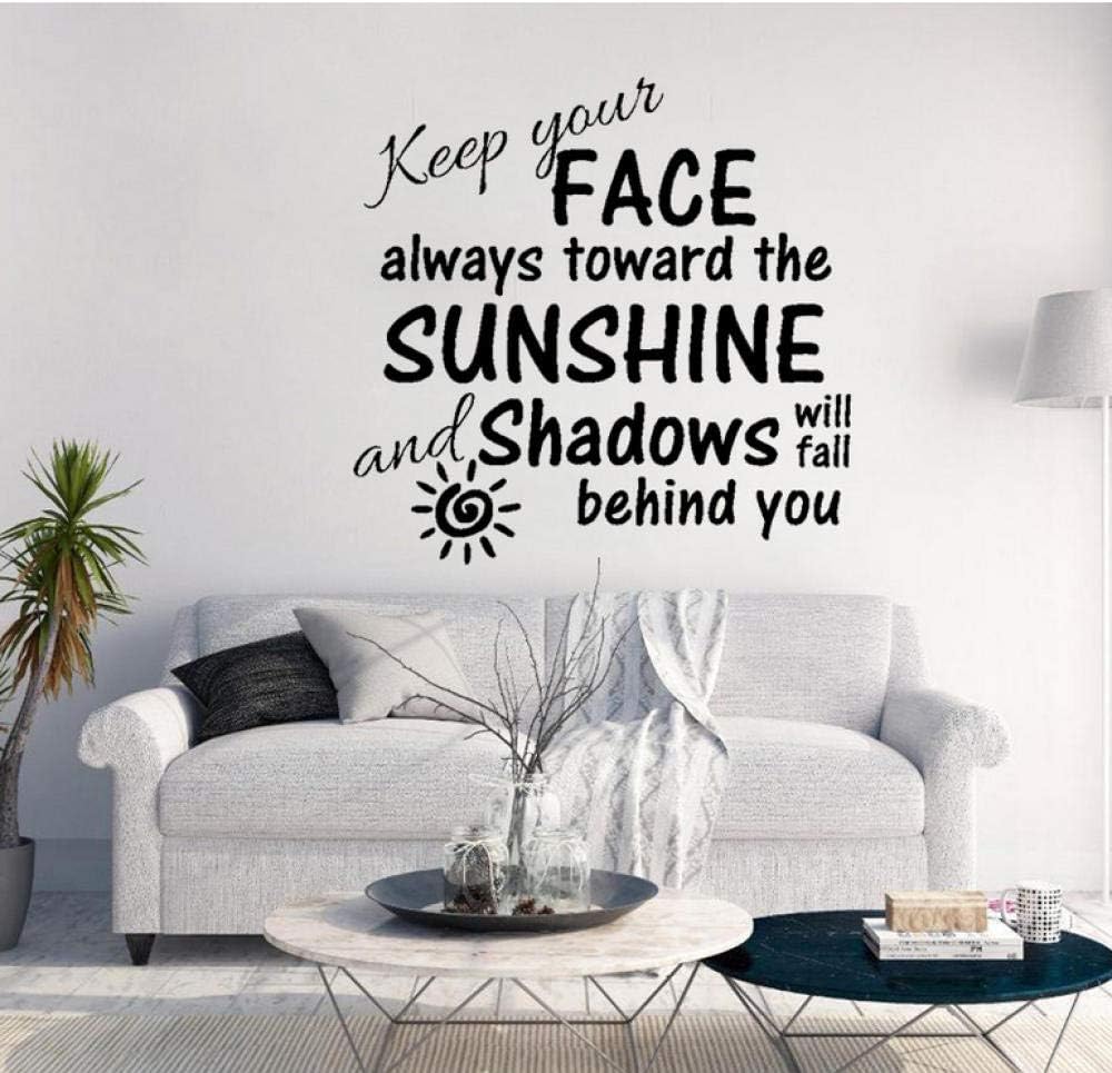 Etiqueta de la pared 58CM * 56.8CM Mantenga su cara hacia el sol Brillo