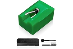 NXQWLL ATN95E Replacement Stylus Compatible with AT-LP120-USB AT93 AT95 Turntable, Diamond Record Player Needles Replacement Stylus with Phono Brush (Not for LP120X-USB), Green