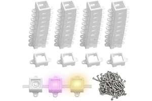 YLTKJ 40 Sets,Light Clips for Govee Outdoor Light （Square） Secure Mounting Brackets,Equipped with Matching Screws White