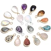 10pcs Gemstone Quartz Pendant,Natural Mini Water Drop Shape Quartz Necklace Pendant for DIY Jewelry Making Necklace Bracelet