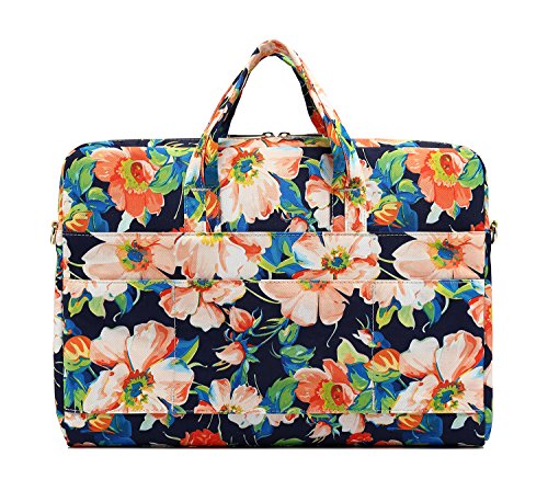 Canvaslove Blue Adenium Obesum Pattern 15 inch Waterproof Laptop Shoulder Messenger Bag Case With Rebound Bubble Protection for 14 inch-15.6 inch laptop Macbook Pro 15 Case Bag - Thumbnail 5