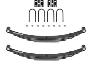 AEagle 5 Leaf 3000lb Capacity Double Eye Spring for 5200lb-6000lb Trailer Axle & U-Bolt Kit, 25-1/4" Length, 1.75" Width, 3" Free Open Replaces for SW5, 2 PCS