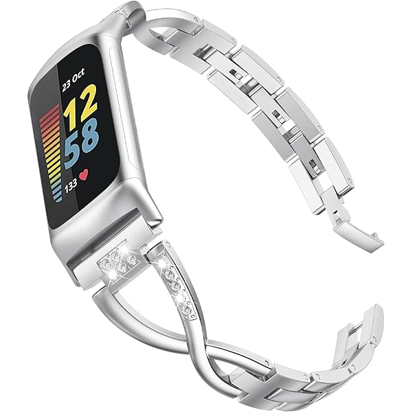 thumbnail image 2 of Glitter Rhinestone Stainless Steel Bracelet Band For Fitbit Charge 6/5 – Bling Style 2 of 4