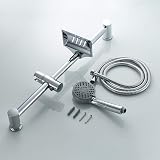Ibergrif M20903 Shower Riser Kit with Head, 170cm Hose, Soap Dish, Silver view 6