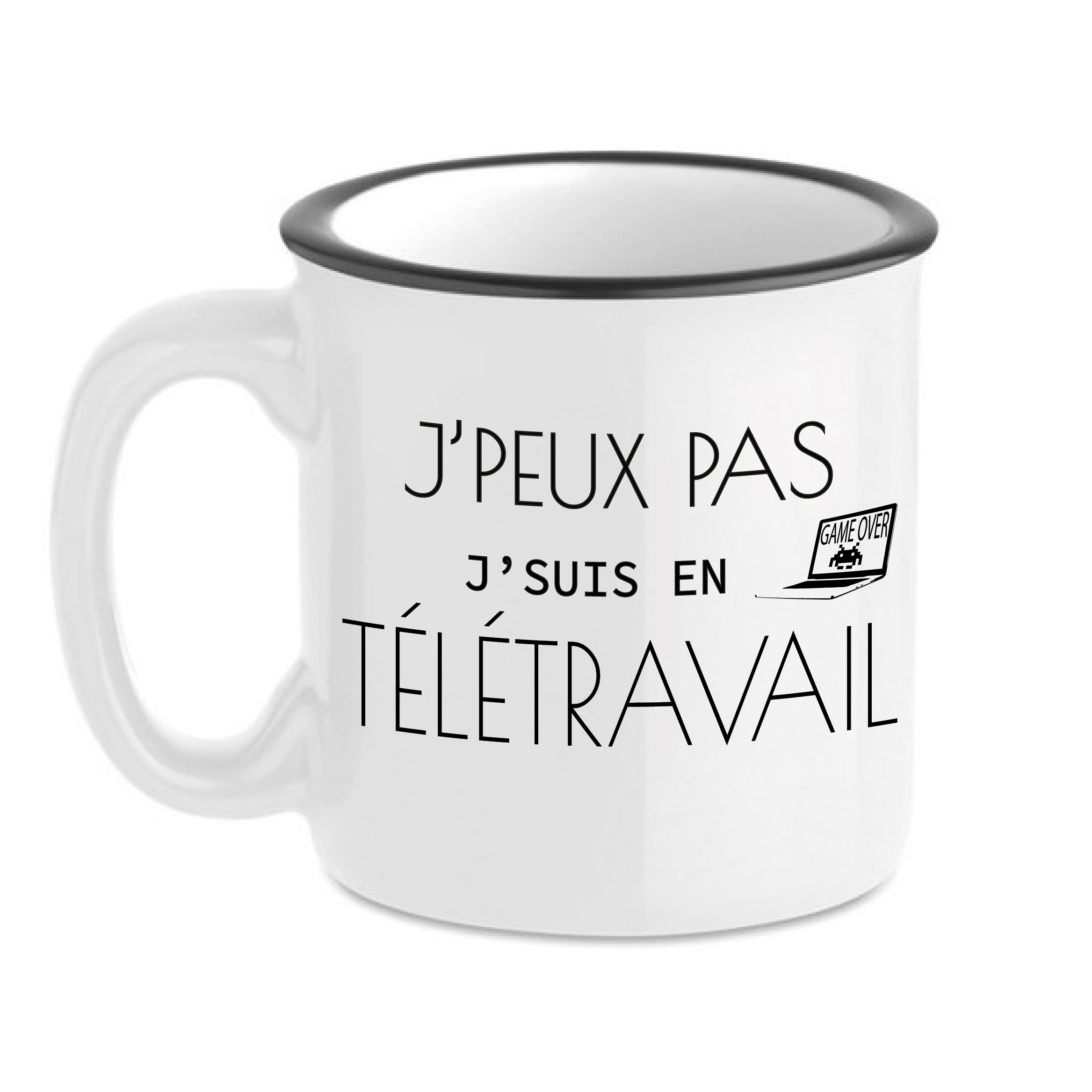 Personalised Coffee Mug - I Can Not I'm In Home Work - Funny Colleague Humour Gift (Vintage Mug Without Personalisation)