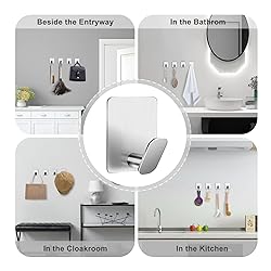 DELITON Adhesive Towel Hooks on Wall: Robe Hooks