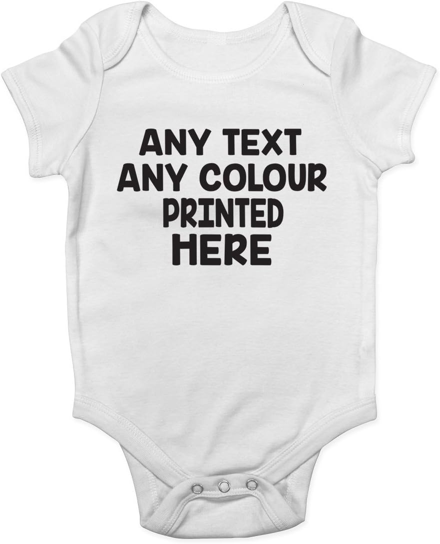ShopagiftPersonalised Any Text Any Photo Any Colour Cute Boys Girls Baby Vest Bodysuit Annoucement Reveal Custom Gift