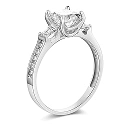 TWJC Wedding Collection 14k Solid White Gold 1.75