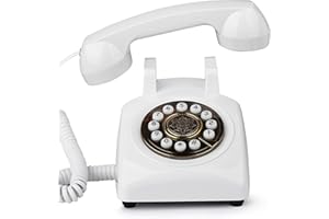 MCHEETA Audio Guest Book Wedding Phone, Audio Guestbook Phone Receiption with Vintage Style, Voice Messages Recording Phone for Weddings/Engagement/Celebration/Birthday/Party (White)