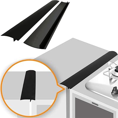 Linda's Essentials Silicone Stove Gap Covers 2 Pack 21 Inch Black