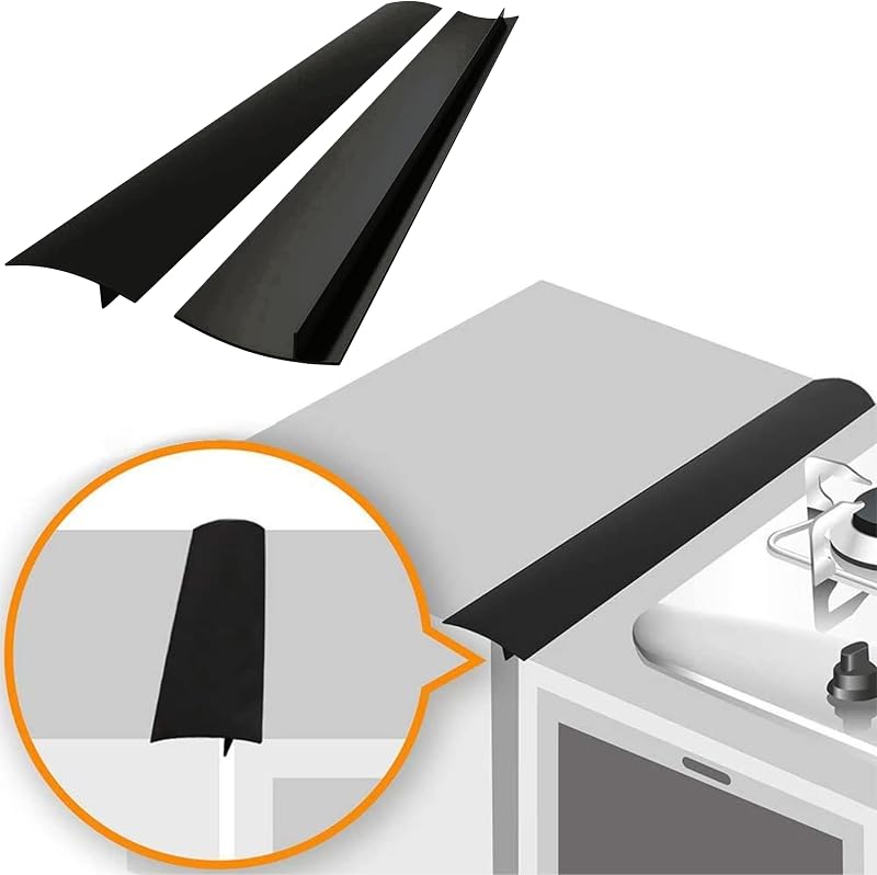 Linda's Essentials Silicone Stove Gap Covers 2 Pack 21 Inch Black