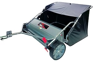 Brinly LS2-42BH-S 42" Tow-Behind Lawn Sweeper in Gunmetal Finish with Universal Hitch