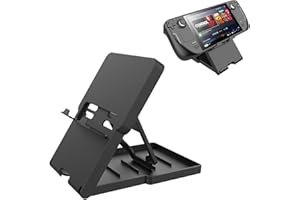Ermorgen Adjustable Stand Compatible for Valve Steam Deck 2021, Foldable and Portable Holder, Multifunctional Anti-Slip and Heat Dissipation Base -Black