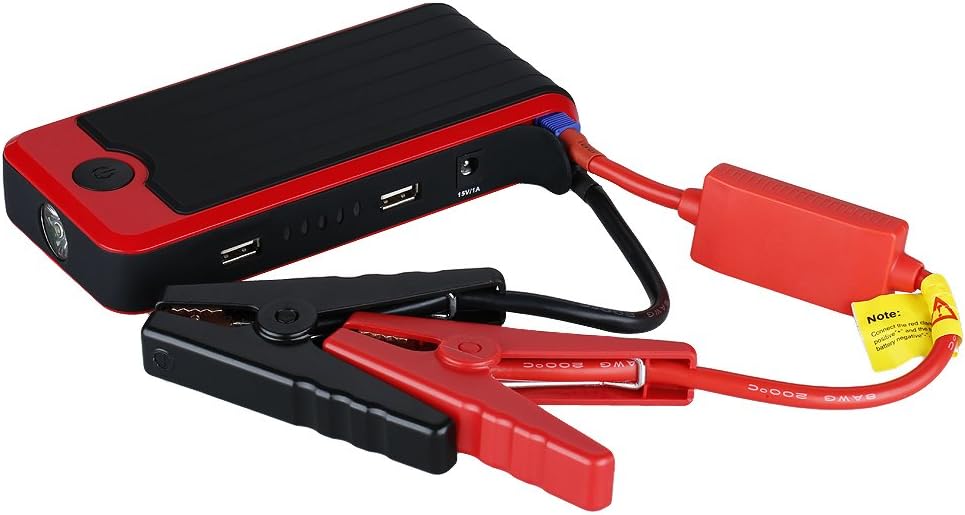 FLOUREON Auto Starthilfe Jump Starter 12000mAh externer Akku Ladegerät