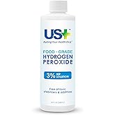 US+ Food Grade 3% Hydrogen Peroxide - Versatile All-Natural Cleaner - Made in USA - 32 Fl Oz (1 Quart)