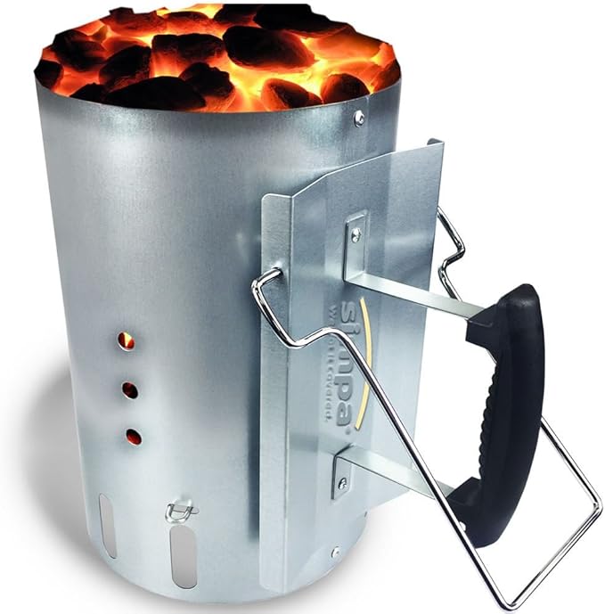 simpa® Large Chimney Charcoal Coal Starter BBQ Coal Fire Fast Lighter