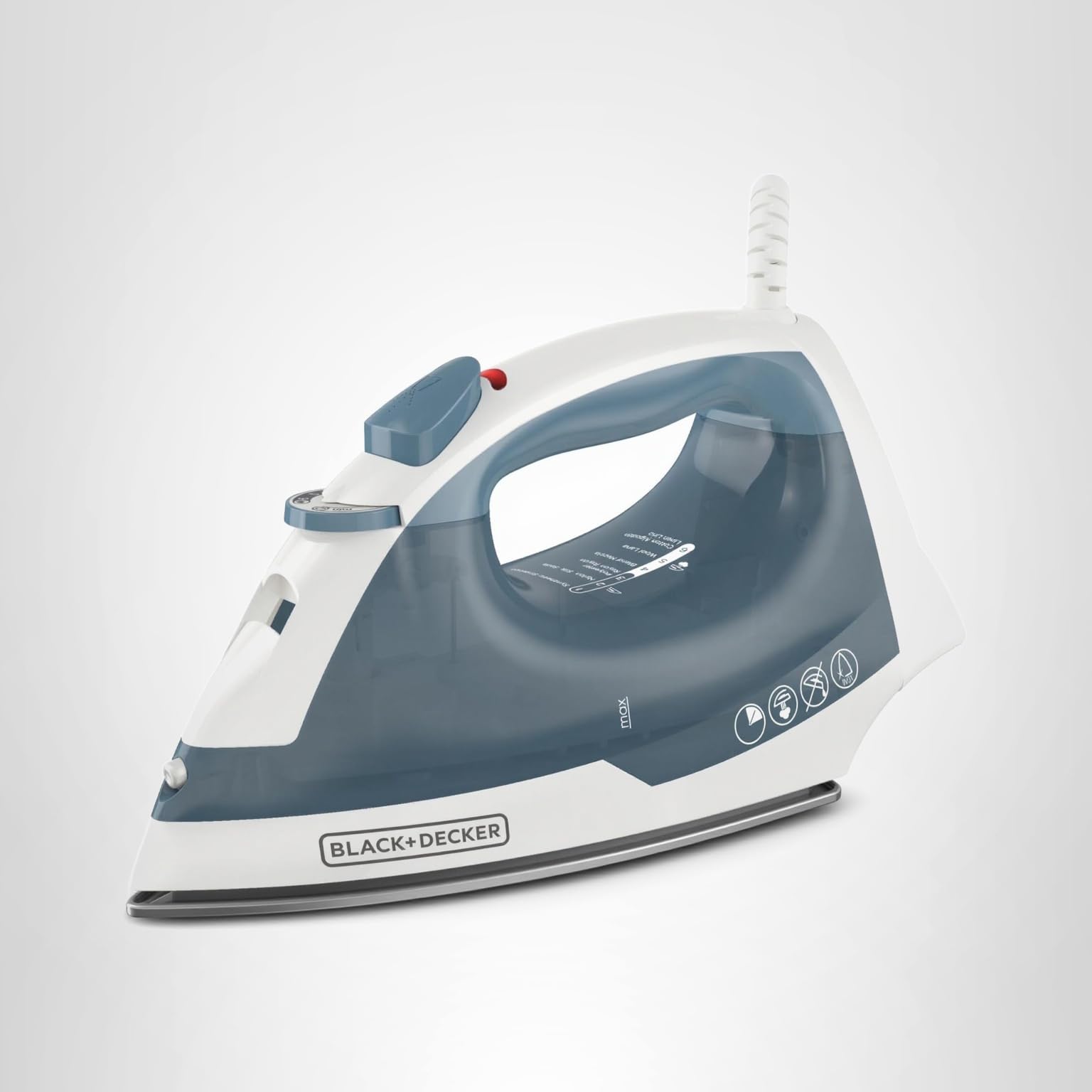 BLACK+DECKER Easy Steam Compact Iron for Clothes, Automatic Shutoff, Nonstick Plate, Light Weight, 1200 Watts