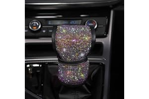MLOVESIE Plush Auto Gear Shift Knob Cover with Crystal Glitter Bling Rhinestones for Girls,Lady Universal Fit (Bling) (Colorful)