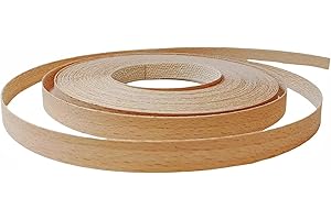 EBPSNEER Beech Edge Banding 1/2'' X 50' Roll,Preglued Iron On Wood Veneer Strips,Hot Melt Self Adhesive Edgebanding Tape,Flexible Wood Edging Trim for Furniture Plywood Shelves Renovation