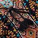 Women Bohemian Neck Tie Floral Print Ethnic Style Shift Dress (Large, Pattern 3)