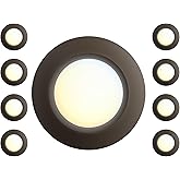 JULLISON 8 Packs 6 Inch LED Low Profile Screw in & Surface Mount Disk Light, Oil Rubbed Bronze, 5CCT Field Selectable, Round,