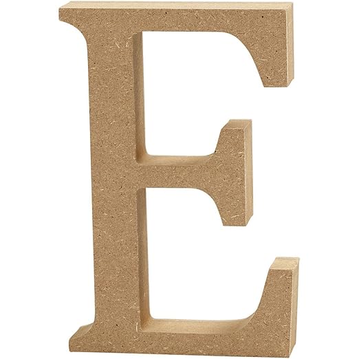 Creativ Deko-Buchstabe E aus MDF, 13 x 2 cm, Braun