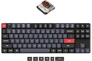 Keychron K1 Pro TKL Layout Ultra-Slim QMK/VIA Custom Bluetooth Wireless/USB Wired Mechanical Keyboard with Hot-Swappable Low-Profile Gateron Brown Switch, RGB Backlit PBT Keycaps for Mac Windows Linux