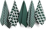 Penguin Home 100% Pure Cotton Tea Towels Set of 5 Green 65 x 45 cm