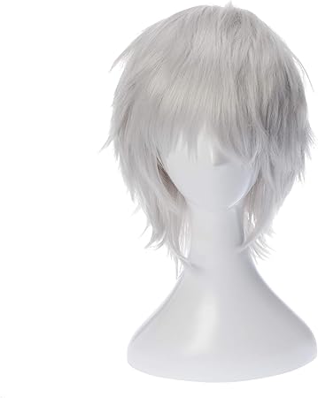 Amazon Co Jp Xinlin Du 銀白色の抗ア短い髪のかつらユニバーサル Color White 服 ファッション小物