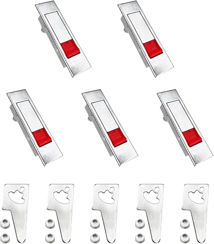 Uxcell 1/4 Turn Arch Handle Lock - Zinc Alloy, Silver Tone - For Electric Cabinets & Server Racks W/Mounting Plate - View #11
