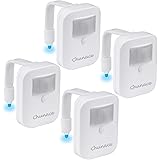 Chunace Rechargeable Toilet Night Lights 4 Pack, Motion Detection Bowl Nightlight Sensor for Bathroom Decorations, Cool Fun G