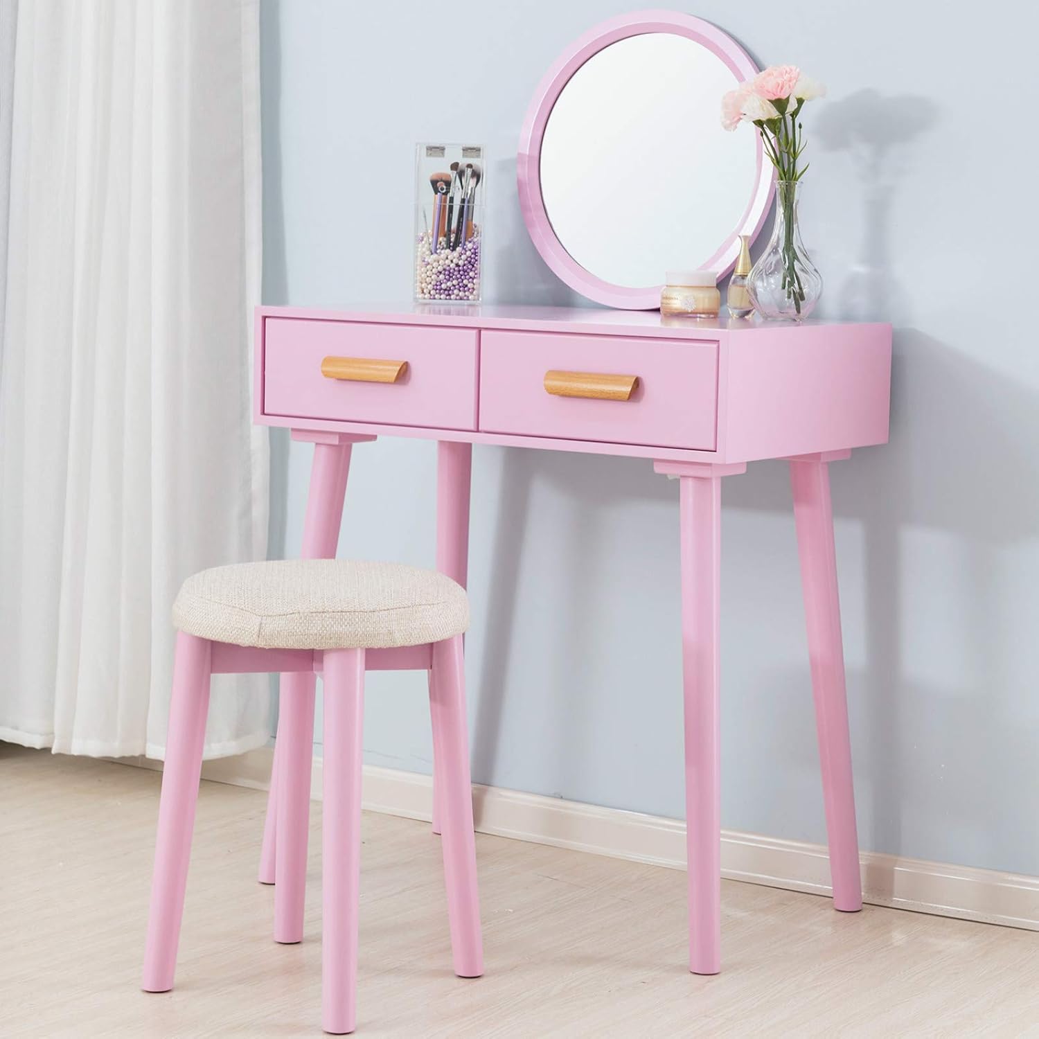 Best pink small desk mirror
