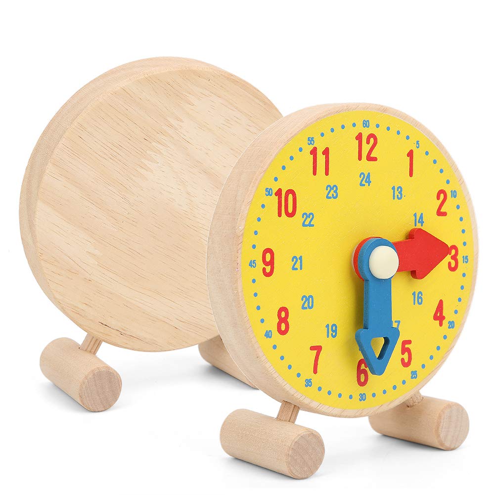 Toddler Teaching Clock - Wooden Number Clock Model for Telling Time & Learning, Kindergarten Educational Toy