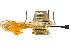 LIGHT OF MINE "LET IT SHINE" Light of Mine - #2 Brass Plated Burner Electric Conversion Kit with Gold Cord for Oil Lamps - 1 Pack