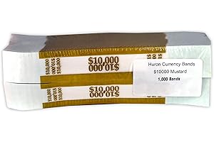 Huron Currency Money Band Wrappers $10,000 Mustard (1000 pcs)