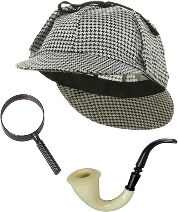 Sherlock Holmes Detective Bundle Detective Hat Costume Pipe
