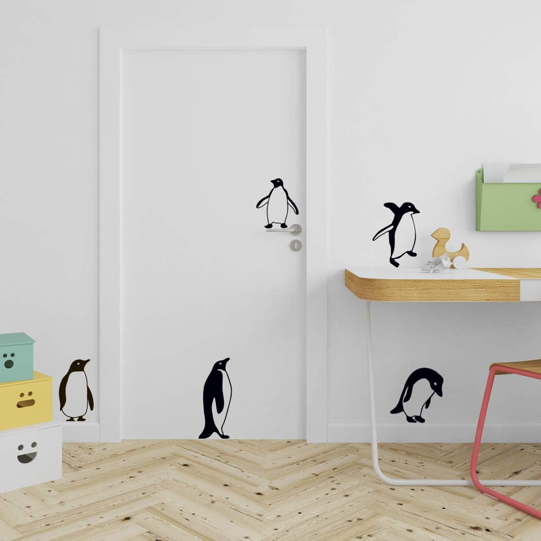 Penguin Stickers Wall Decoration Sticker Kid Art Penguins Kids Children Office Decal Nursery Living Room Home Design Vinyl self Adhesive car Cars Label Product Game Transfer Stencil Kitchen Hallway - Image 3
