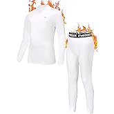 Ewedoos Thermal Underwear Set for Kids Thermals Top and Bottom Set Boys Long Johns Base Layer Thermal Set