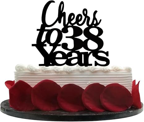 Cheers To 38 Ans Decoration De Gateau Pour 38e Anniversaire Anniversaire De Mariage Fete A La Retraite Fanions De Decoration Pour Photos Noir Amazon Ca Maison Et Cuisine